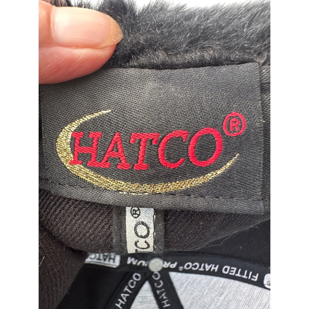 Hatco Detroit Tigers Black Faux Fur Ear Flap Fitted Hat Mens Large 7 1/2-7 5/8 - Picture 8 of 9